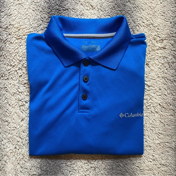 Columbia Polo Shirt Mens Medium Blue - Picture 1 of 7